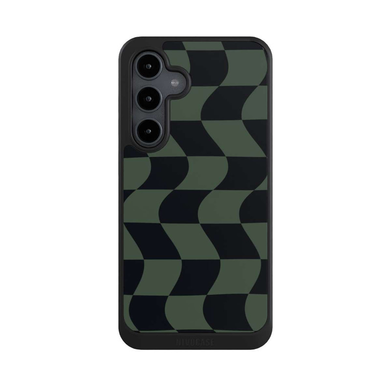 Galaxy S24 FE NIVOcore Checked Pattern Green Black