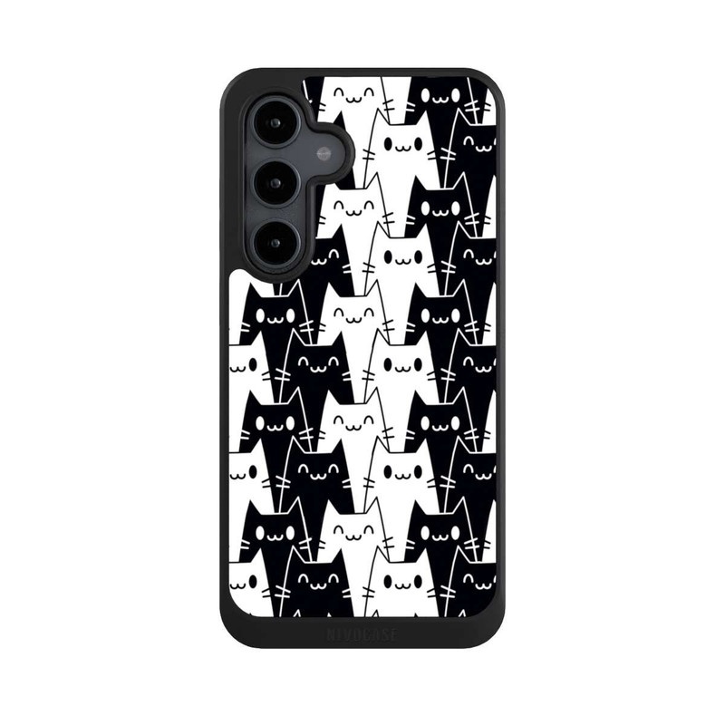 Galaxy S24 FE NIVOcore Katzentapete Schwarz Weiß