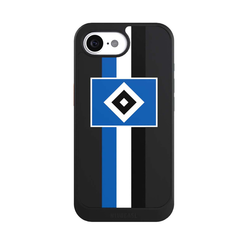 iPhone 16e NIVOcore HSV Streifen - Blau-Weiß-Schwarz - ohne Hintergrund