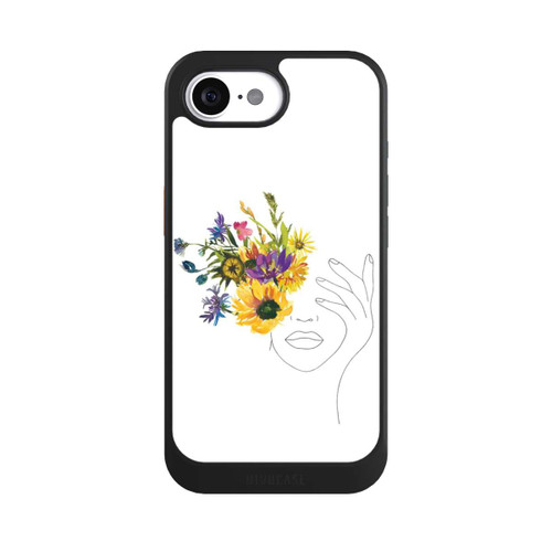 Apple iPhone 16e NIVOcore Line Art Frau Sonnenblumen