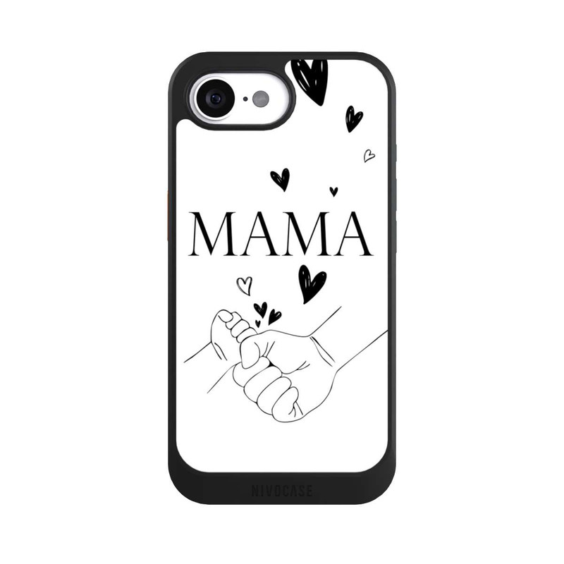 iPhone 16e NIVOcore Muttertag Line Art Hände Schwarz Weiß