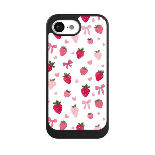 Apple iPhone 16e NIVOcore Erdbeer Herz Schleifen Muster Pink