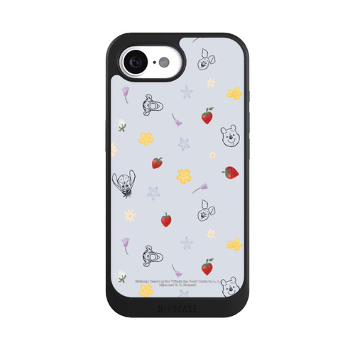 Apple iPhone 16e NIVOcore Winnie the Pooh and Friends Strawberry Pattern Blue