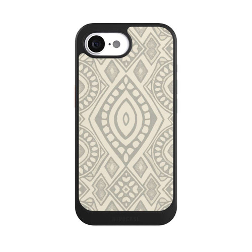 Apple iPhone 16e NIVOcore Boho Geometric Mosaic Pattern Neutral Grey and Beige