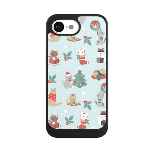 Apple iPhone 16e NIVOcore Cute Winter Wonderland Christmas Festive Cats on Teal