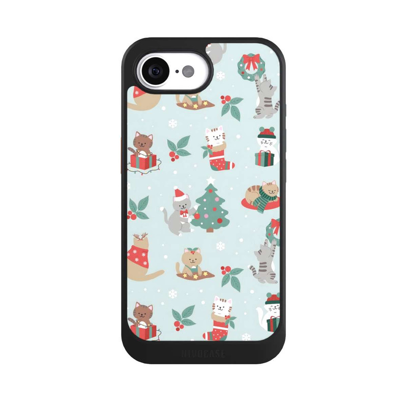 iPhone 16e NIVOcore festliche Katzen im Winterwunderland