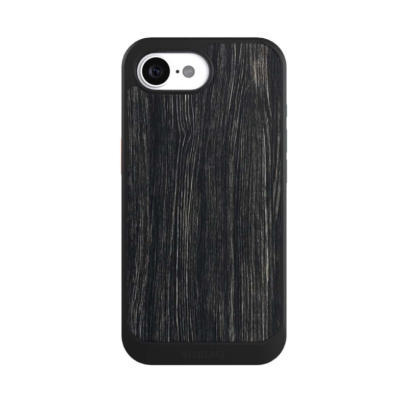 iPhone 16e NIVOcore Dunkle Holzstruktur