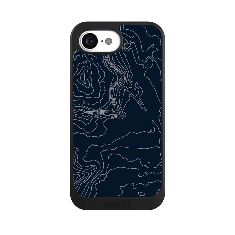 iPhone 16e NIVOcore Lignes de Contour de Montagne Sombres