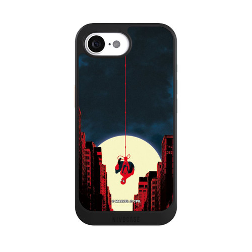 Apple iPhone 16e NIVOcore Spider-Man Marvel between Skyscrapers
