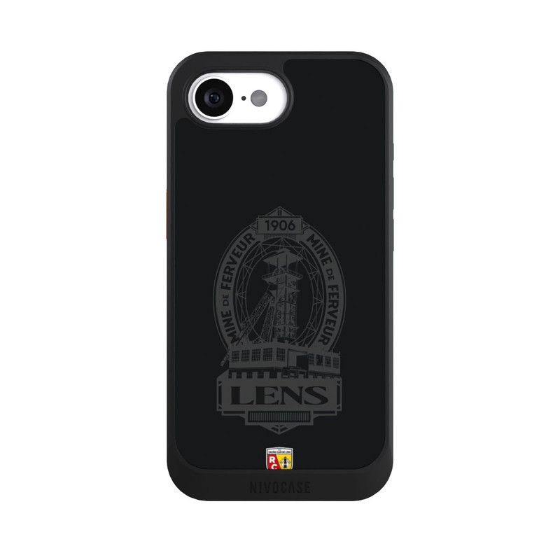 iPhone 16e NIVOcore RC Lens Mine de Ferveur Emblem schwarz