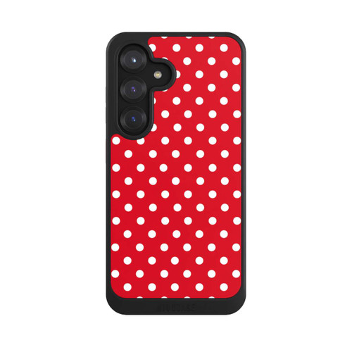 Samsung Galaxy S25 NIVOcore Polka Dots Dunkelrot und Weiß