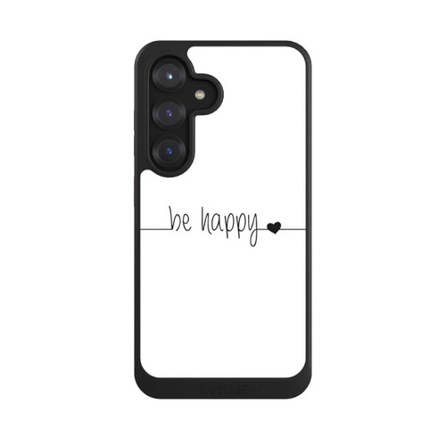Samsung Galaxy S25 NIVOcore Be Happy Weisser Hintergrund