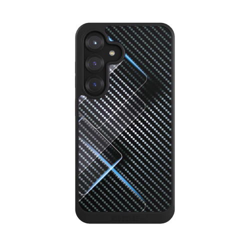 Samsung Galaxy S25 NIVOcore Blaue Linien auf Karbon