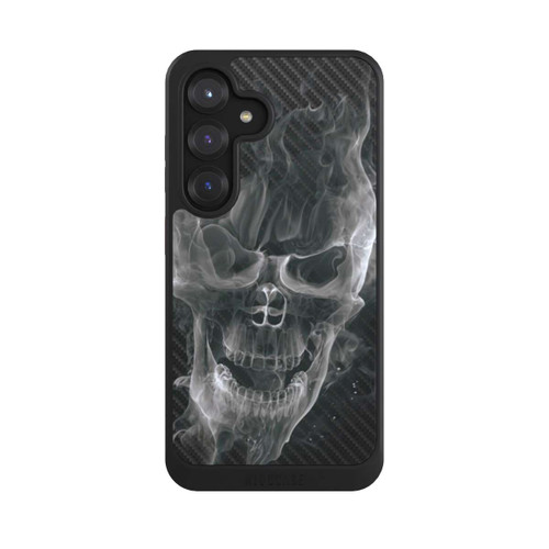 Samsung Galaxy S25 NIVOcore rauchender Totenkopf Carbon