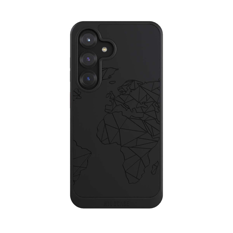 Galaxy S25 NIVOcore Polygon Map Black transparent