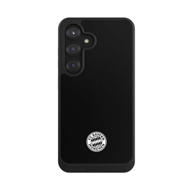 Galaxy S25 NIVOcore Klassisches FCB Logo Klein - Weiß auf Schwarz