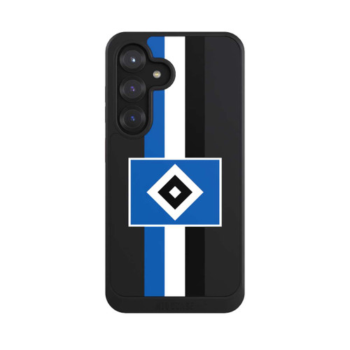 Samsung Galaxy S25 NIVOcore HSV Streifen - Blau-Weiß-Schwarz - ohne Hintergrund