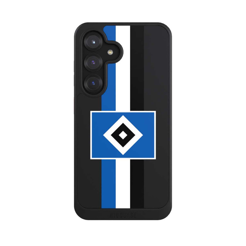 Galaxy S25 NIVOcore HSV Streifen - Blau-Weiß-Schwarz - ohne Hintergrund