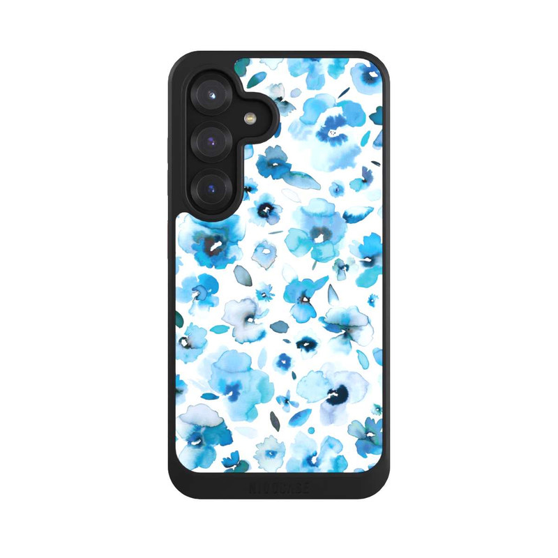 Galaxy S25 NIVOcore Blaue tropische Blumen