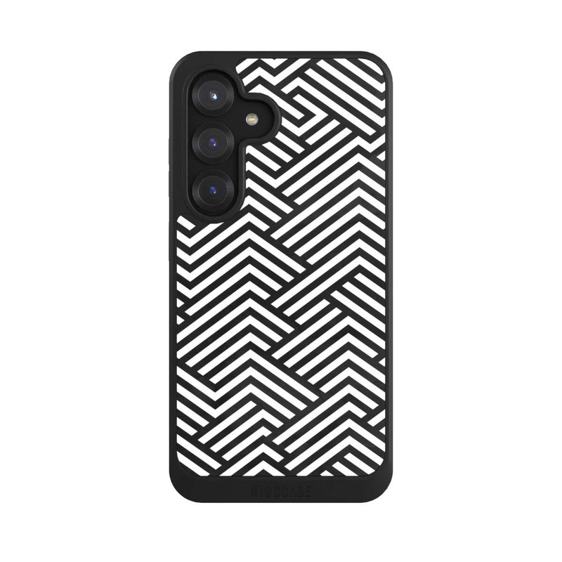 Galaxy S25 NIVOcore Schwarz und Weiß ZigZag
