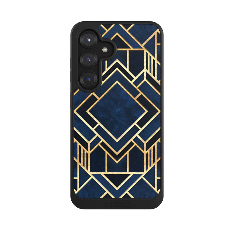 Galaxy S25 NIVOcore Kunst Deko Blau Golddruck