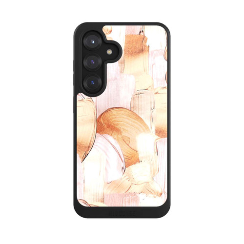 Samsung Galaxy S25 NIVOcore Weiß/Gold Pinsel Muster