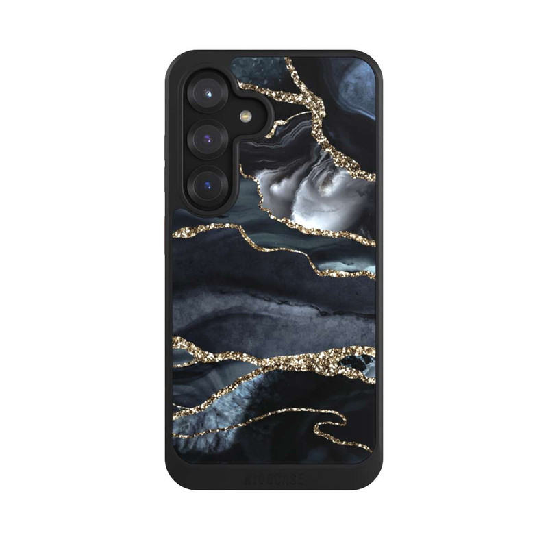 Galaxy S25 NIVOcore Dark Marble Gold Glitter Look