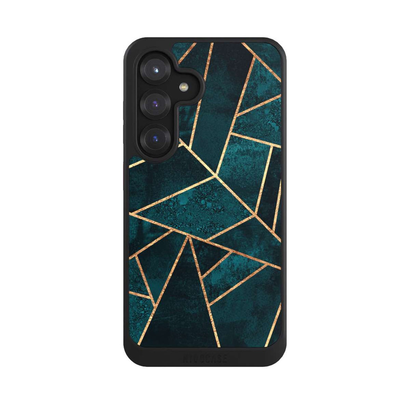 Galaxy S25 NIVOcore Tief Blaugrün Stein Gold Druck