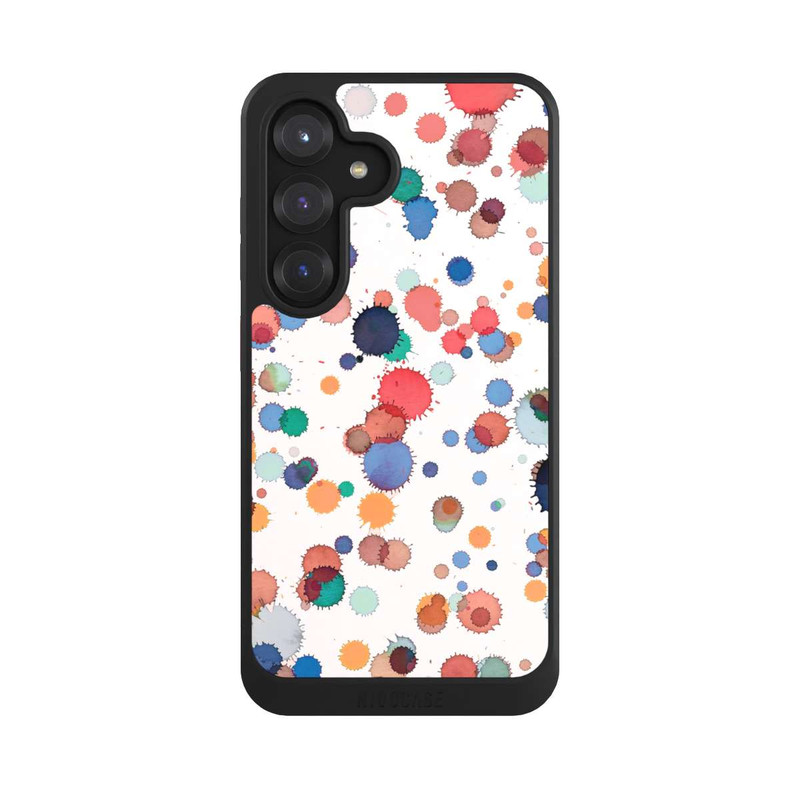 Galaxy S25 NIVOcore Tropfen Aquarell Textur Blau Gelb