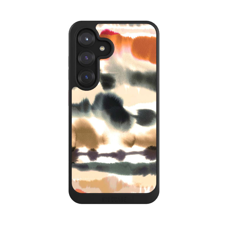 Galaxy S25 NIVOcore Weiche nautische Aquarelllinien Orange