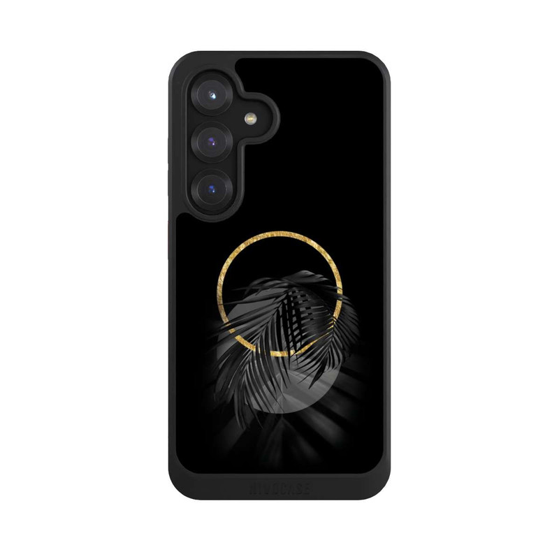 Galaxy S25 NIVOcore tropische Blätter schwarz