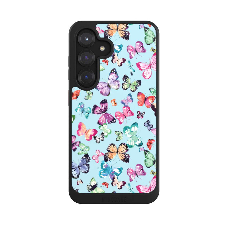 Galaxy S25 NIVOcore Butterflies Pink Orange Blue