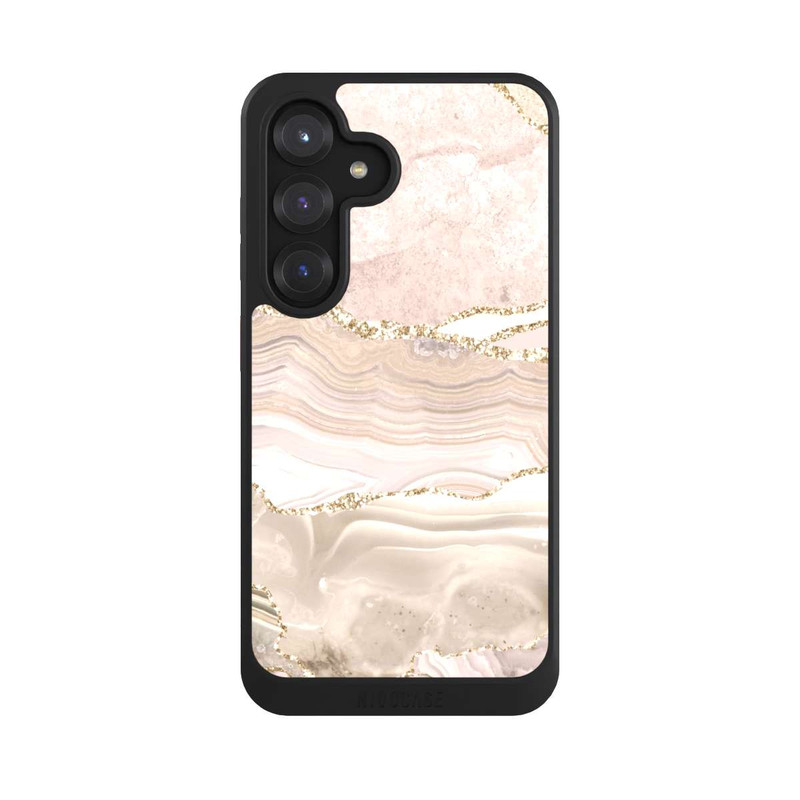 Galaxy S25 NIVOcore Rose Marble Dream Golden Stripes
