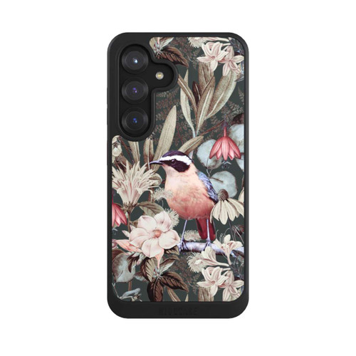 Samsung Galaxy S25 NIVOcore Orange Bird in Vintage Flower Pattern
