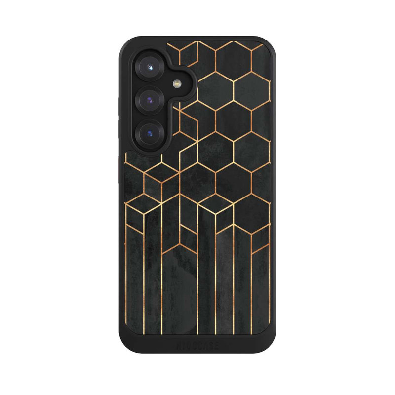 Galaxy S25 NIVOcore Hexagones noirs