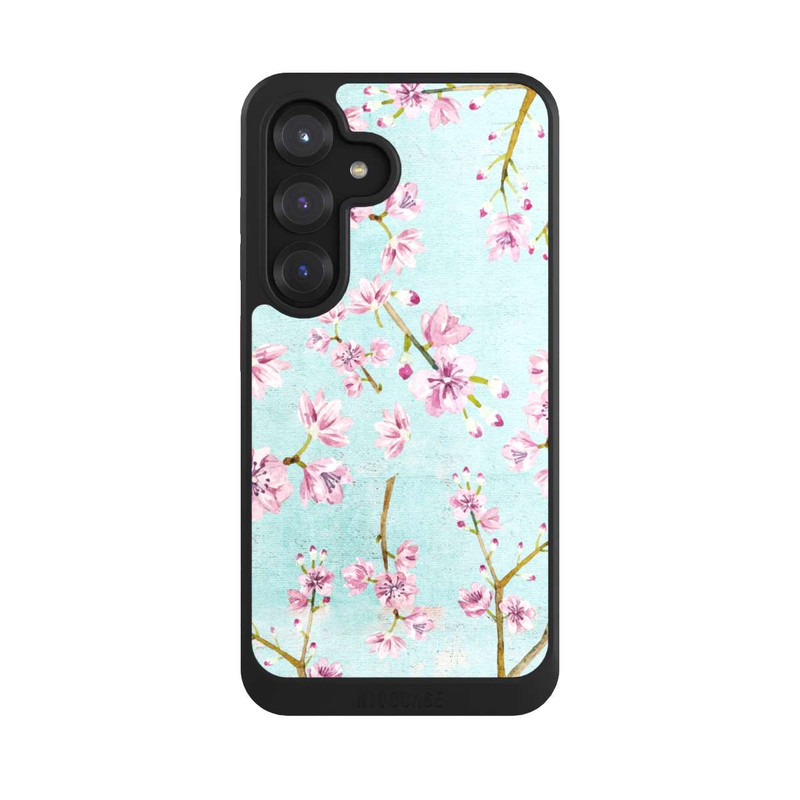Galaxy S25 NIVOcore Cherry Blossom Twigs Pattern Light Blue