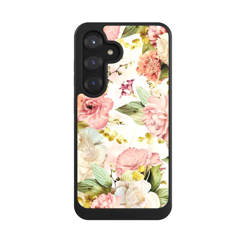 Galaxy S25 NIVOcore Cadre fleur pivoines beige