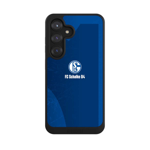 Samsung Galaxy S25 NIVOcore Schalke 04 Blauer Hintergrund Mit Logo