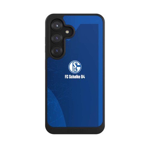 Samsung Galaxy S25 NIVOcore Schalke 04 Blauer Hintergrund Mit Logo