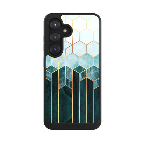 Samsung Galaxy S25 NIVOcore Blaugrüne Sechsecke