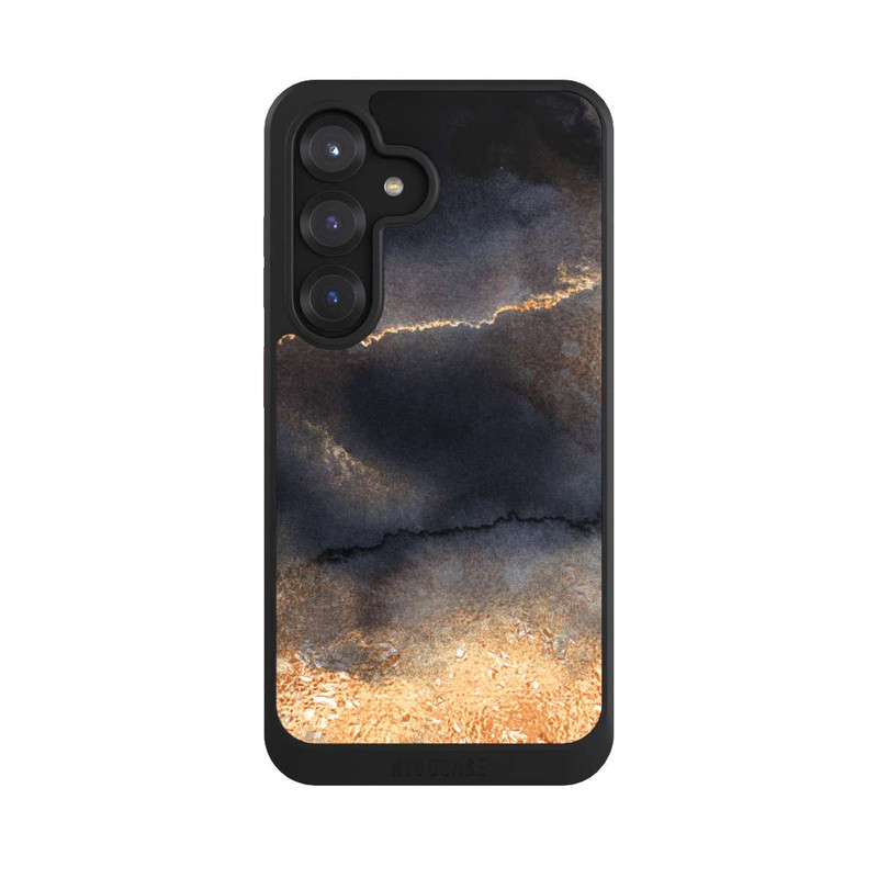 Galaxy S25 NIVOcore Black Marble Gold Dust Look