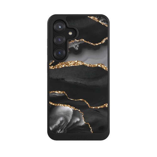 Samsung Galaxy S25 NIVOcore Dunkle Marmorstreifen im Goldlook