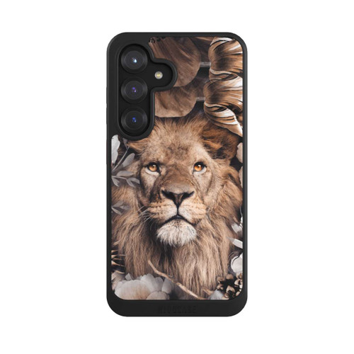 Samsung Galaxy S25 NIVOcore Löwe Blumenrahmen Beige