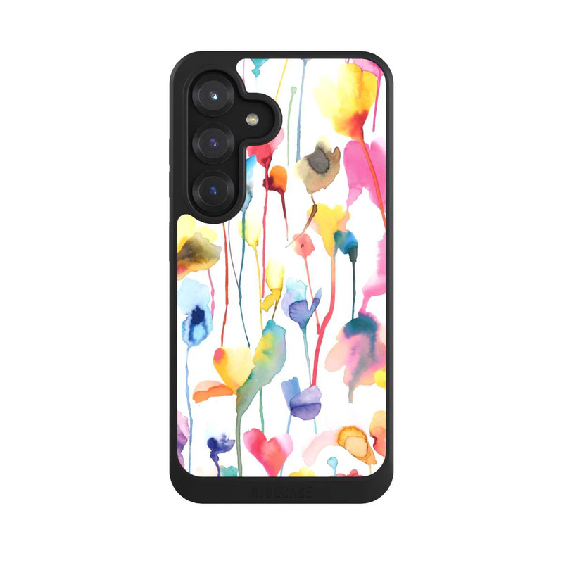 Galaxy S25 NIVOcore Aquarell Wildblumen bunt