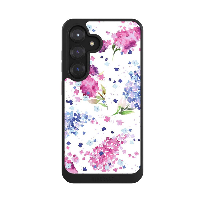 Galaxy S25 NIVOcore Hortensien Lila und Rosa Blumen