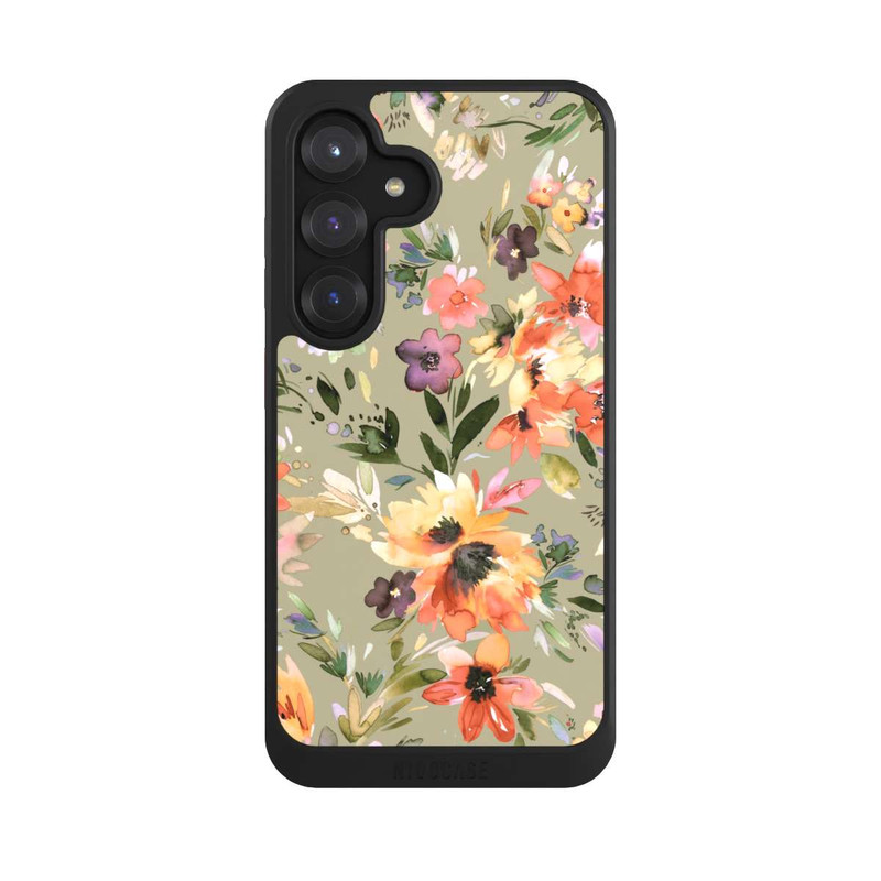 Galaxy S25 NIVOcore Malerische tropische Blumen Salbeigrün