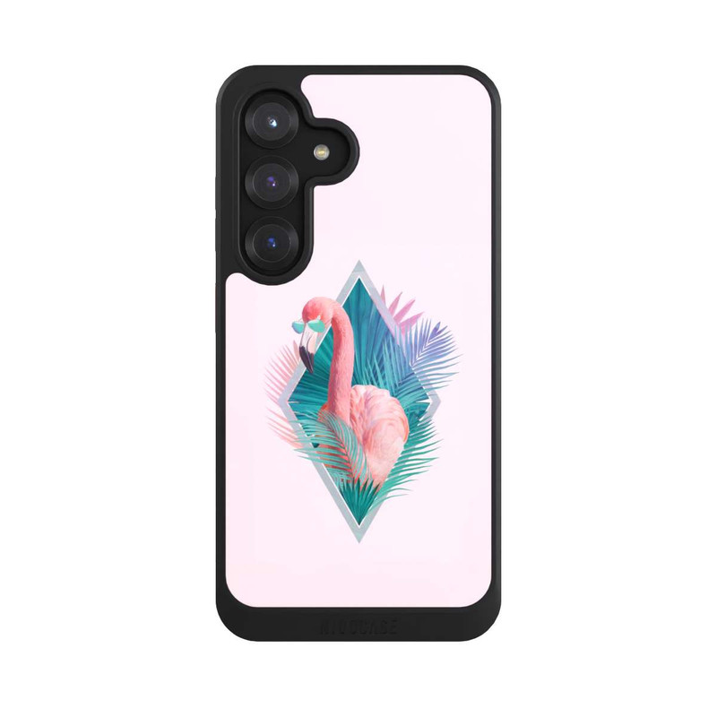 Galaxy S25 NIVOcore Tropical Leaves Flamingo