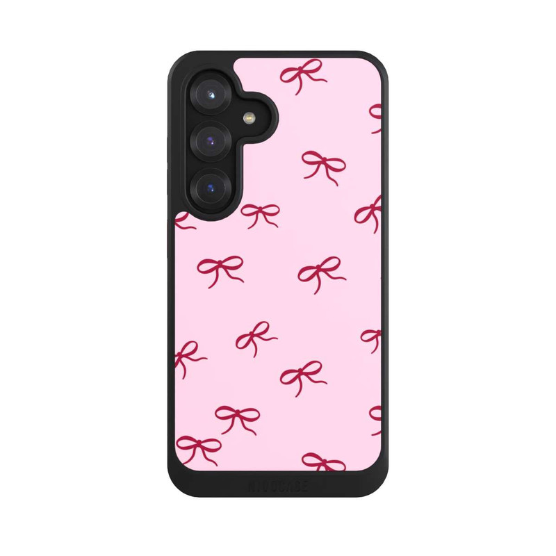 Galaxy S25 NIVOcore Schleifen Muster Rot Pink