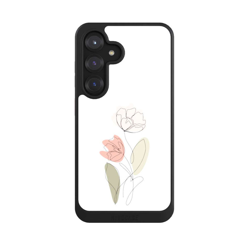 Galaxy S25 NIVOcore Dessin Au Trait Fleur Vert