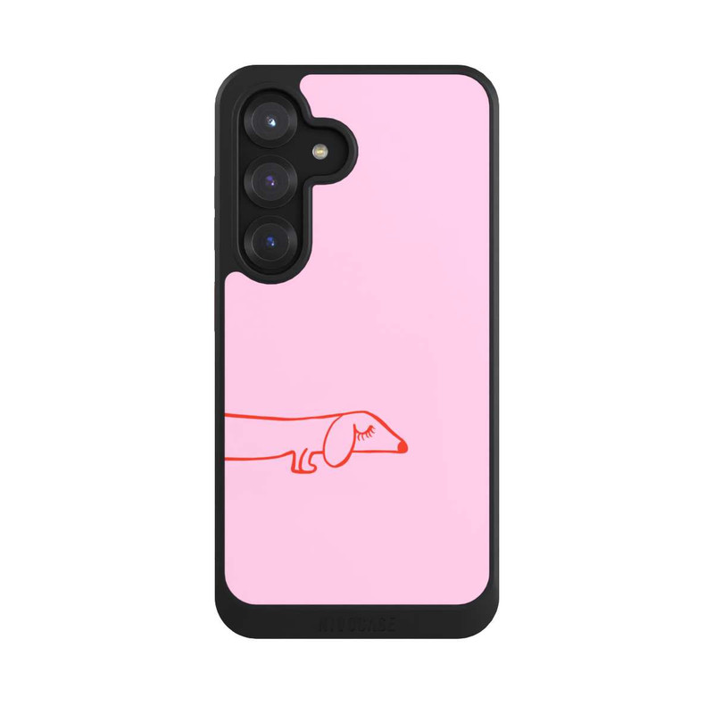 Galaxy S25 NIVOcore Dachshund Illustration Pink